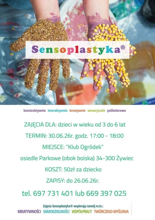 Plakat Zajęcia Sensoplastyka