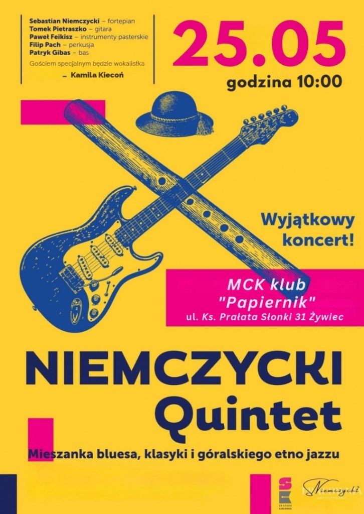 Plkakat Koncert Zespołu Niemczycki Quintet