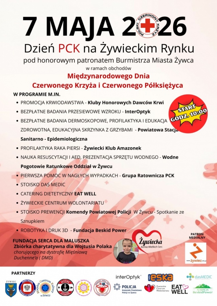Plakat Dzień PCK na żywieckim Rynku