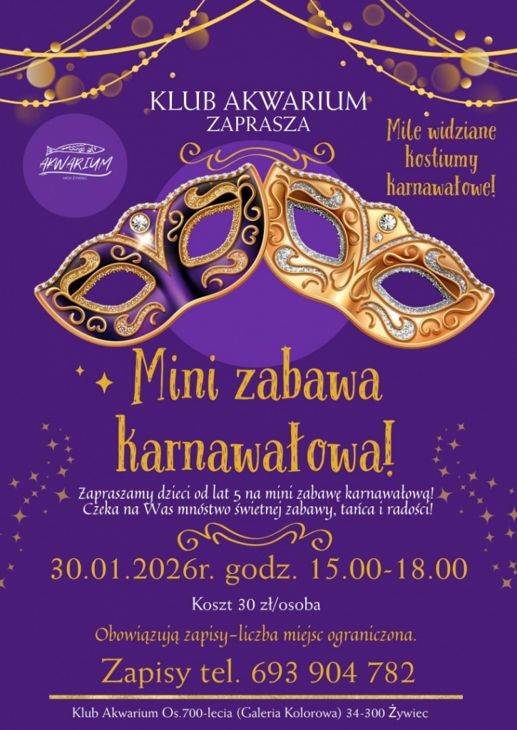 Plakat Mini Zabawa Karnawałowa