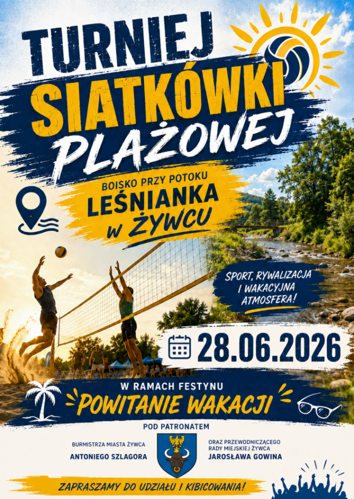 Plakat Turniej Siatk&oacute;wki Plażowej