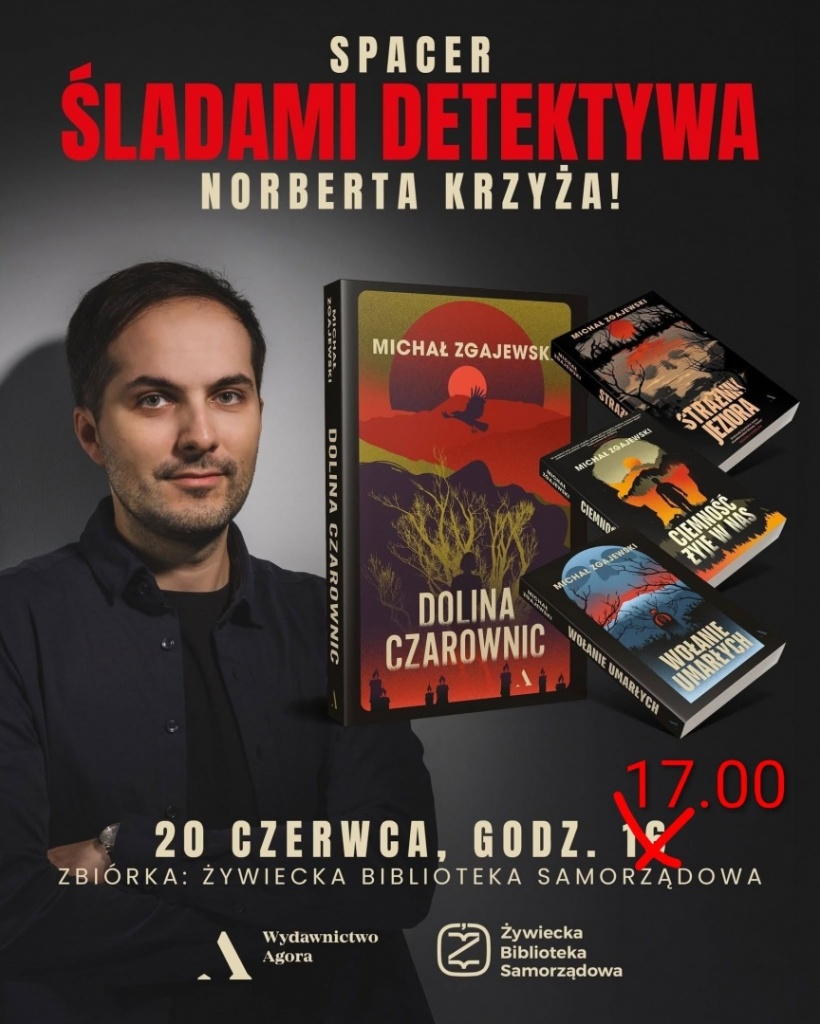 Plakat spacer literacki z&nbsp;Michałem Zgajewskim