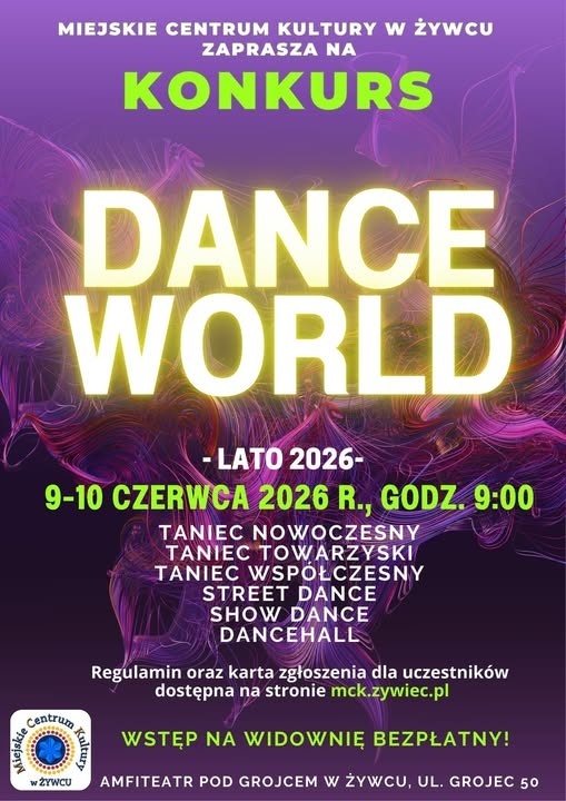 Plakat Konkurs DANCE WORLD