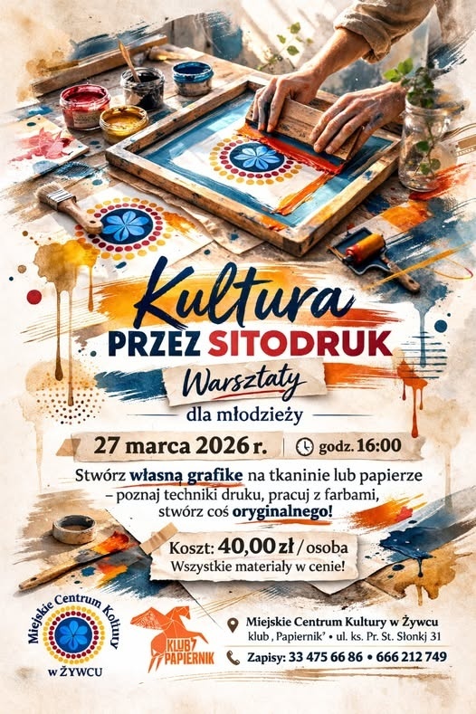 Plakat Warsztaty Sitodruk