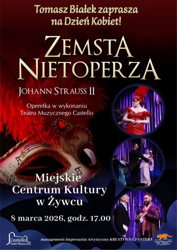 Plakat Spektakl Zemsta Nietoperza