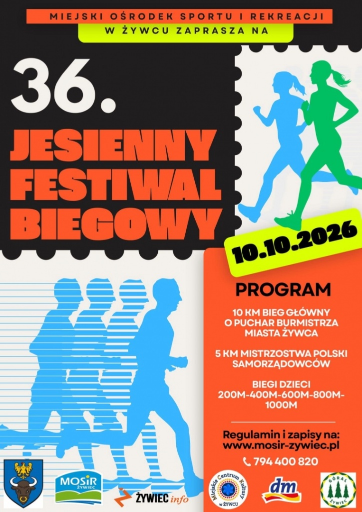 Plakat JESIENNY FESTIWAL BIEGOWY