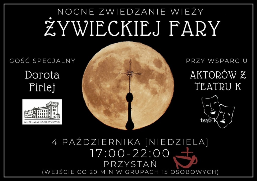 Plakat II Nocne Zwiedzanie Wieży Żywieckiej Fary