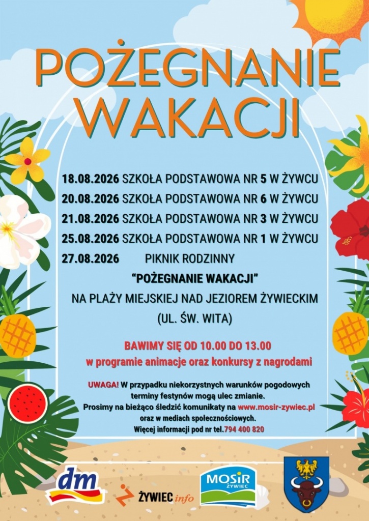 Plakat Pożegnanie Wakacji