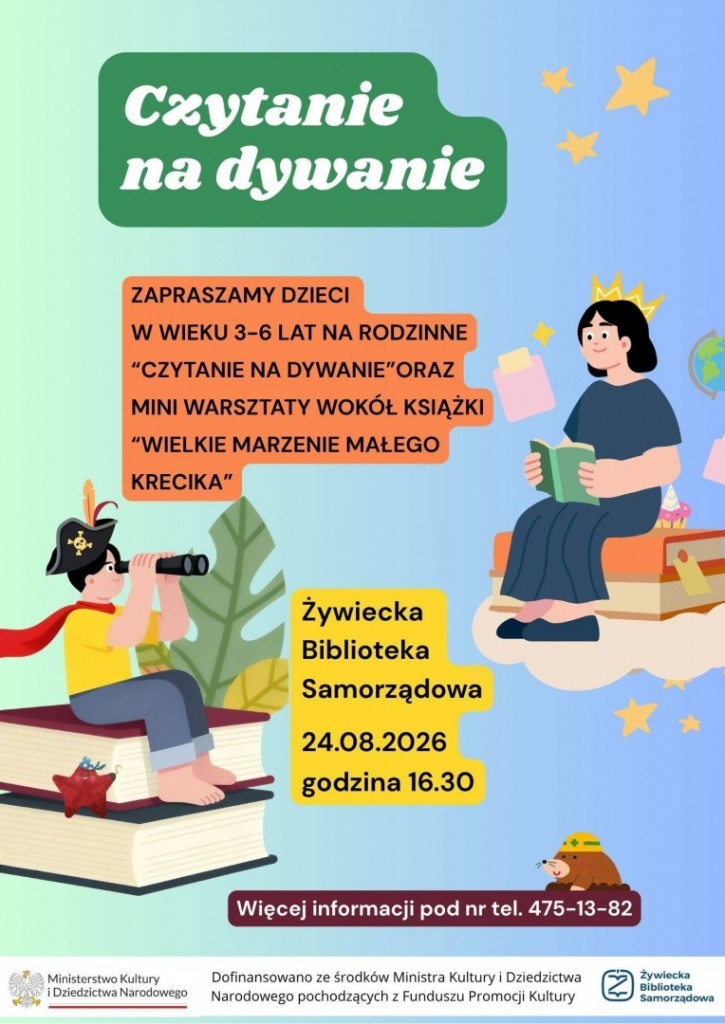 Plakat Czytanie Na Dywanie